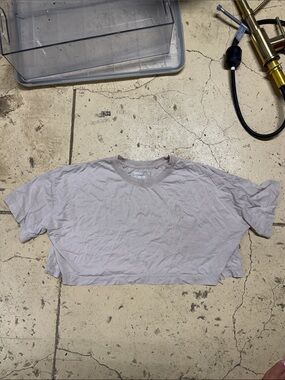 Primark Cropped Short Sleeve Tee in Light Taupe